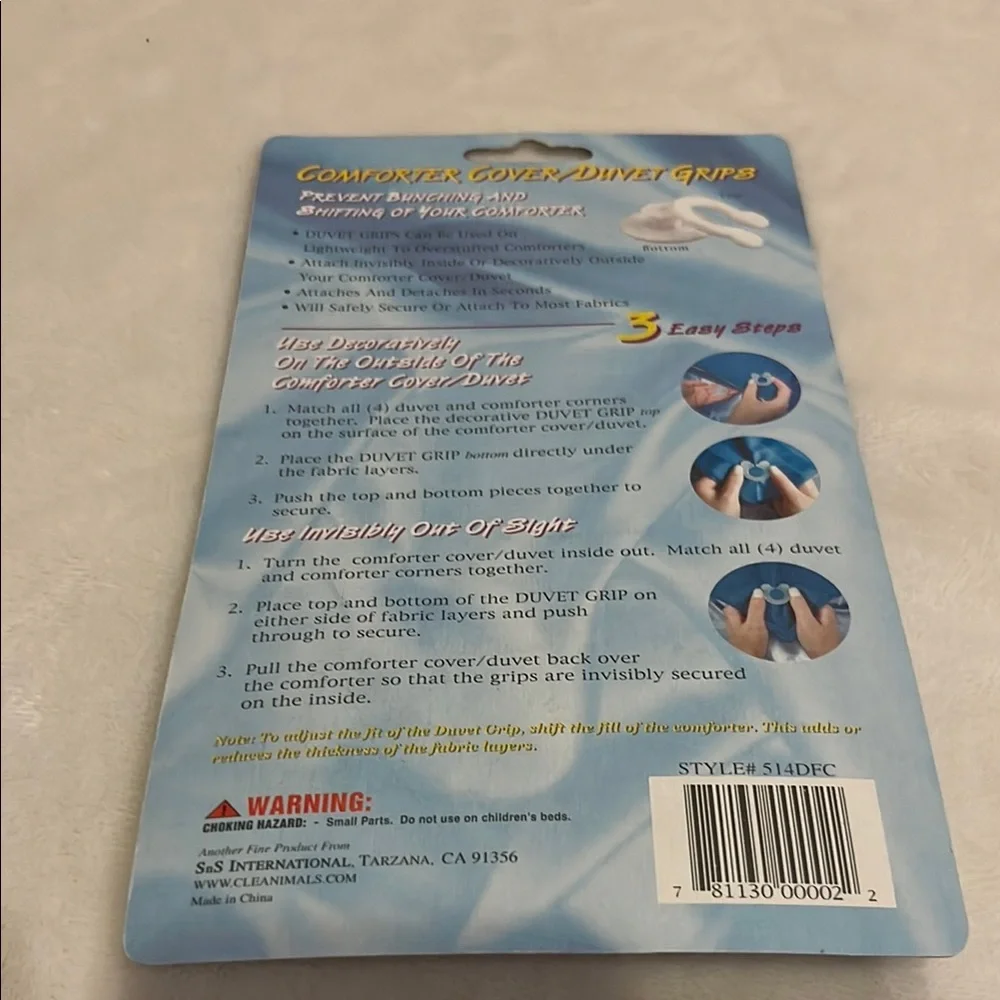 Duvet Grip Set in Clear